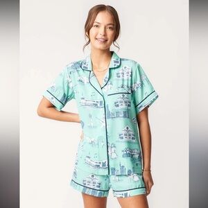KATIE KIME Nashville Toile Short Pajamas-Mint Large